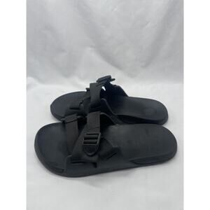 CHACO Mens Sz 10‎ Chillos Buckle Comfort Nylon Black Slide Sandals
